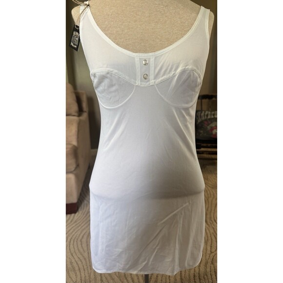 Formfit Rogers Vintage Full Slip Size 34 White Silky Sexy Pointed Breast - Picture 1 of 3